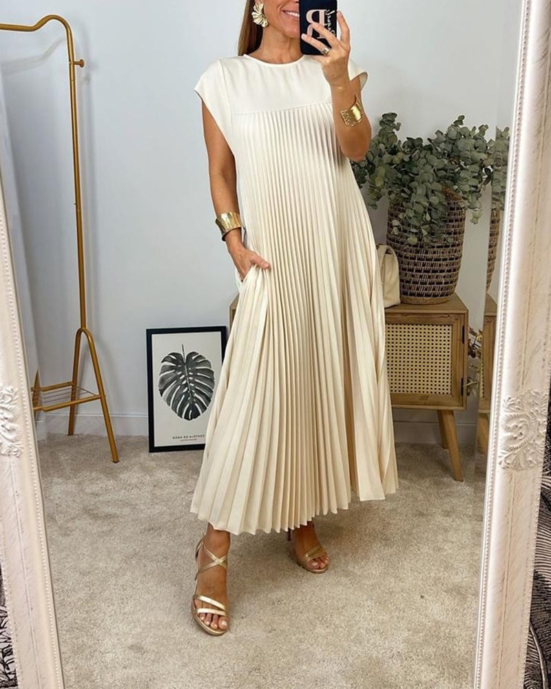 Abito maxi plissettato elegante da donna – Fluido e raffinato