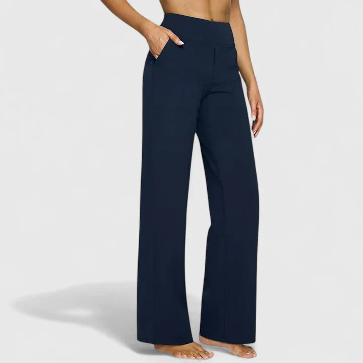 Pantaloni dritti a vita alta da donna – Vestibilità comoda e rilassata