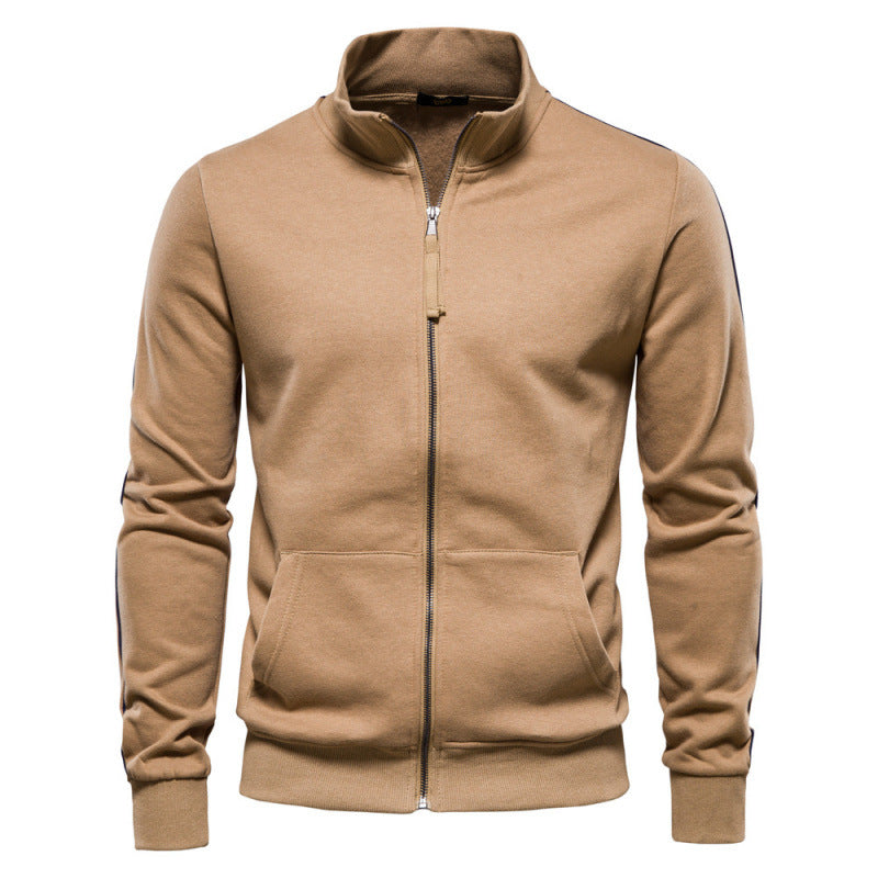 Felpa casual e calda da uomo – Giacca con collo alto cerniera e tasche