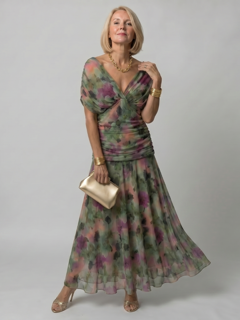 Abito midi da donna con spalle scoperte - Fluido e romantico