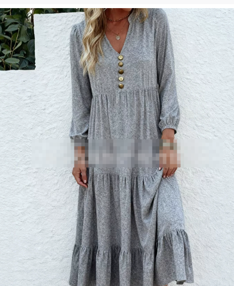 Abito Midi da Donna a Maniche Lunghe con Collo Tondo – Elegante e Valorizzante