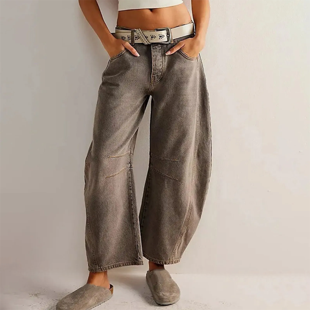 Pantaloni in denim larghi ed eleganti da donna – Vestibilità rilassata