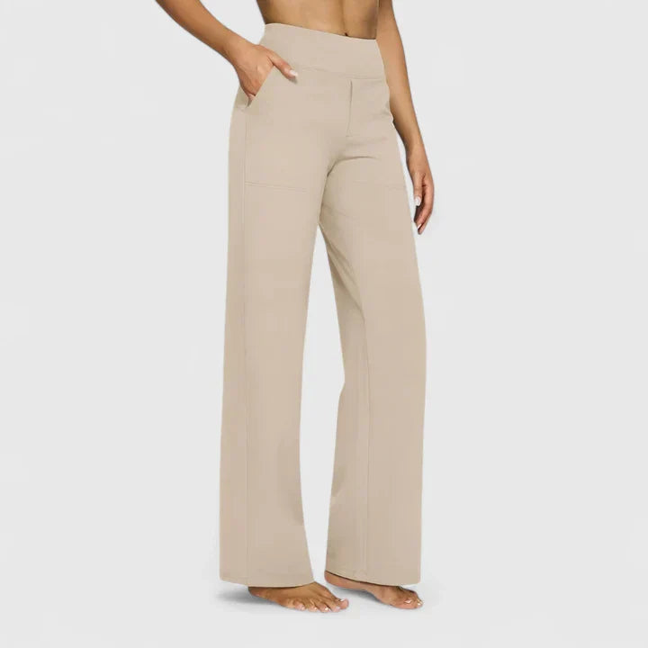 Pantaloni dritti a vita alta da donna – Vestibilità comoda e rilassata