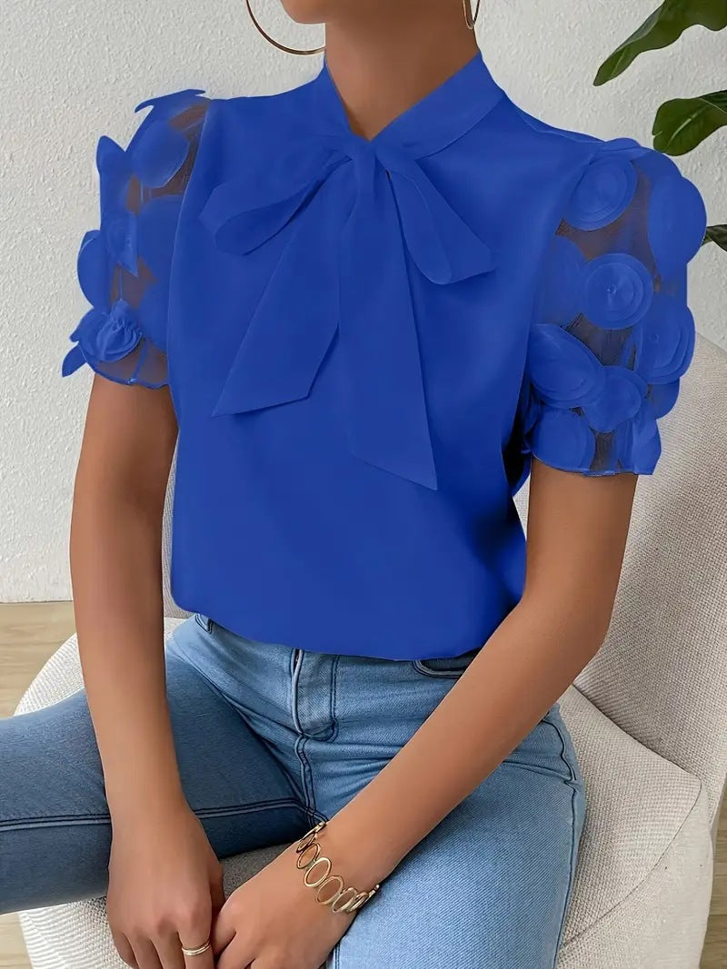 Blusa elegante da donna con fiocco – Camicetta chic e raffinata