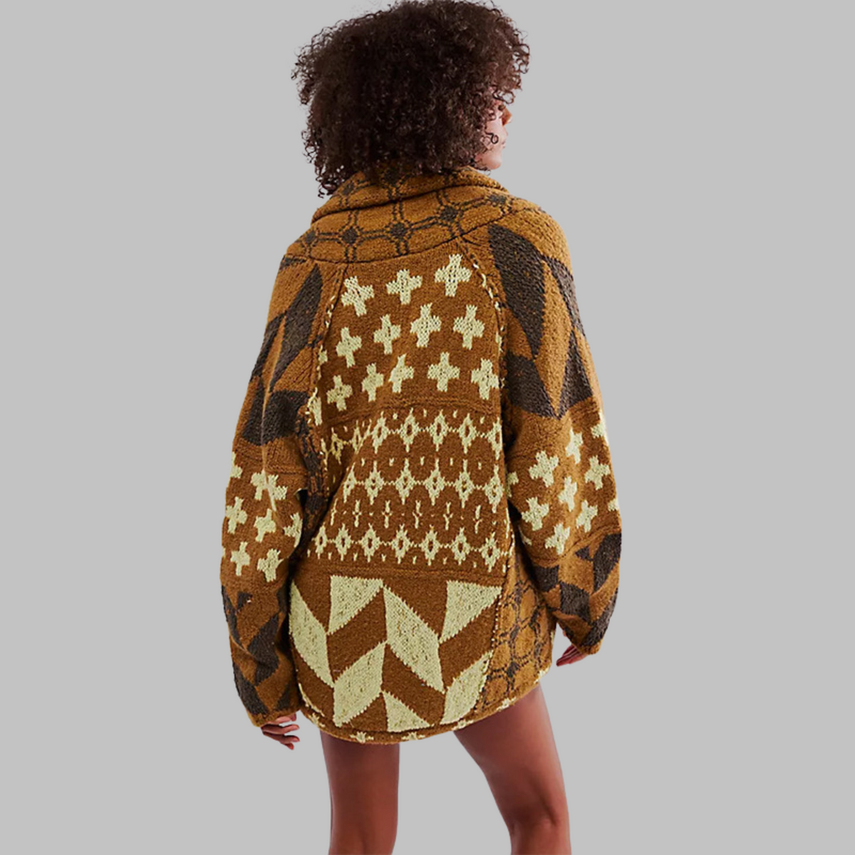 Cardigan lungo donna geometrico - Audace e colorato