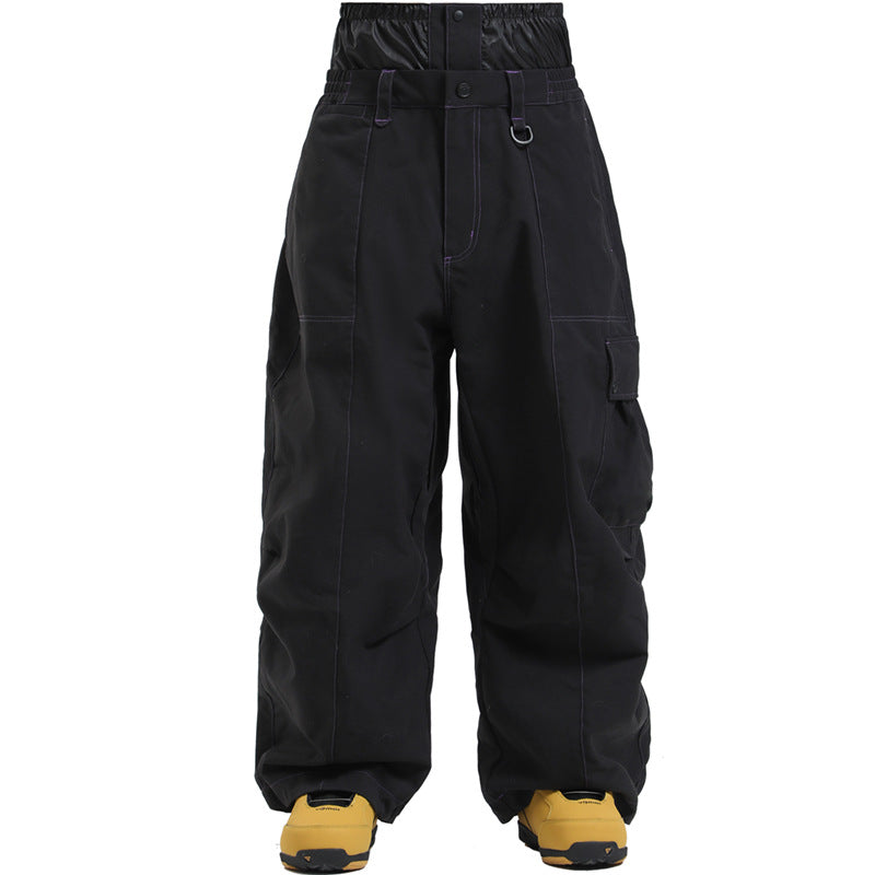 Pantaloni da sci antivento unisex a vestibilità ampia – Invernali traspiranti