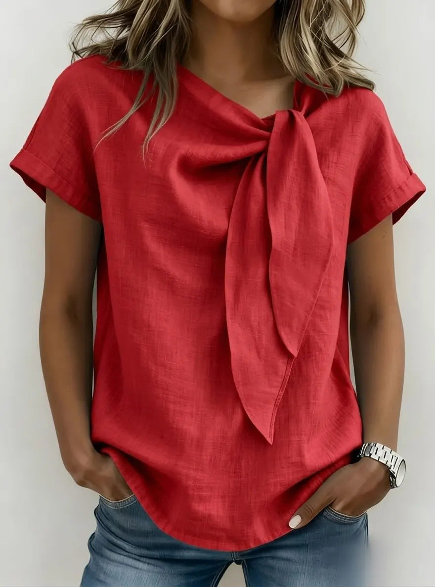 T-shirt donna maniche corte in misto cotone - Leggera e casual