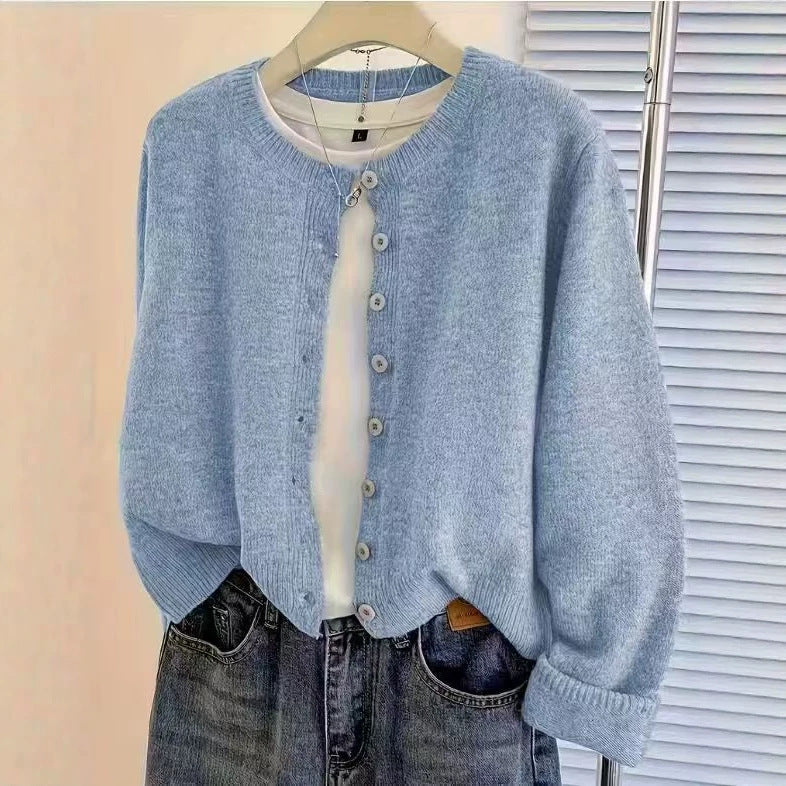 Gilet court pour femme à col rond - Doux et facile à porter