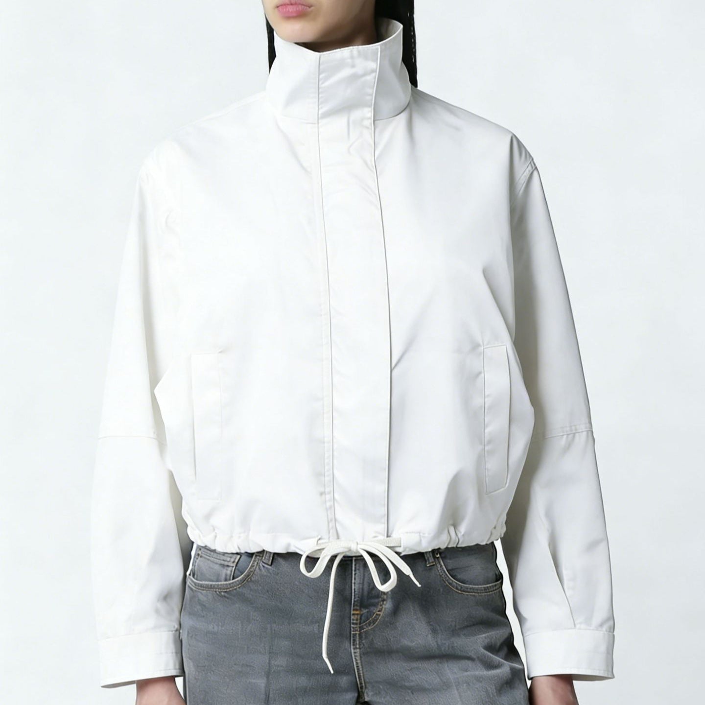 Trench-coat femme à col montant et manches longues - Moderne et minimaliste