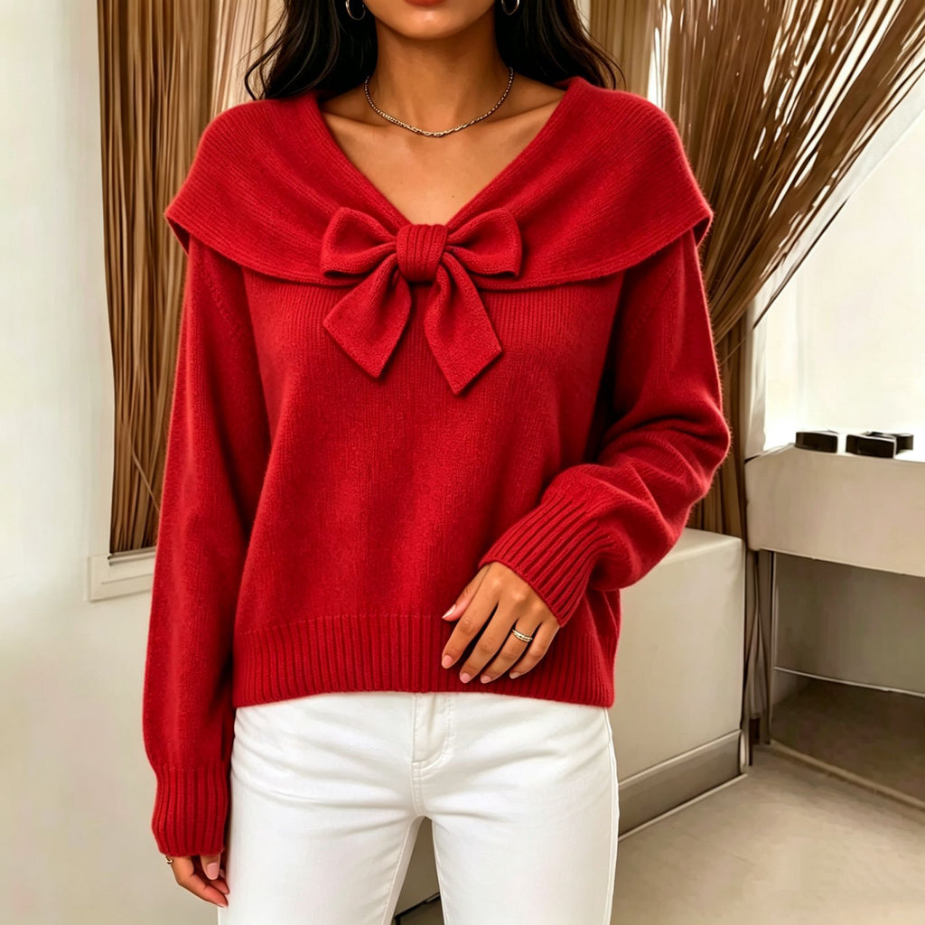 Women's bow sweater - Soft and feminine
