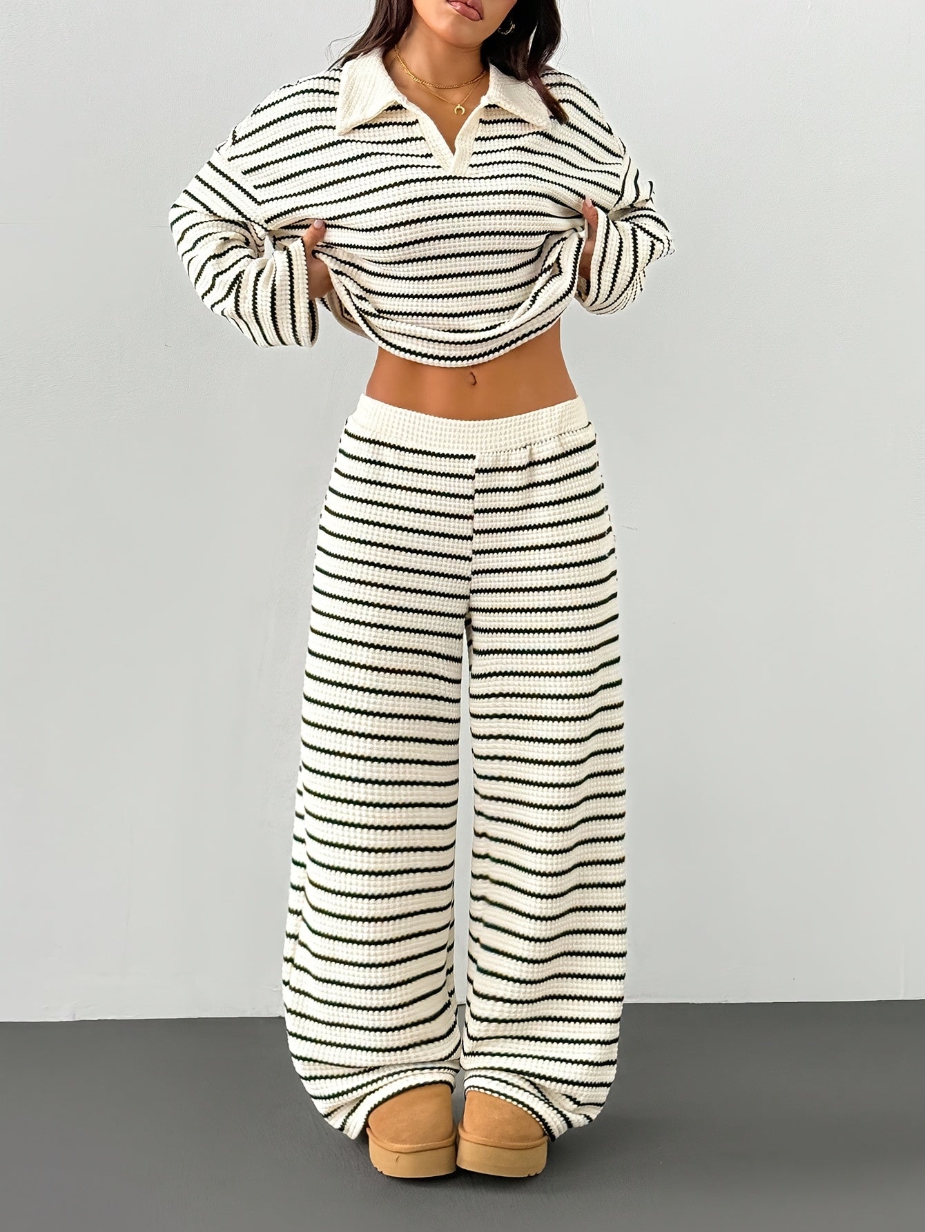 Set Loungewear Donna Due Pezzi A Righe – Stile Casual Moderno