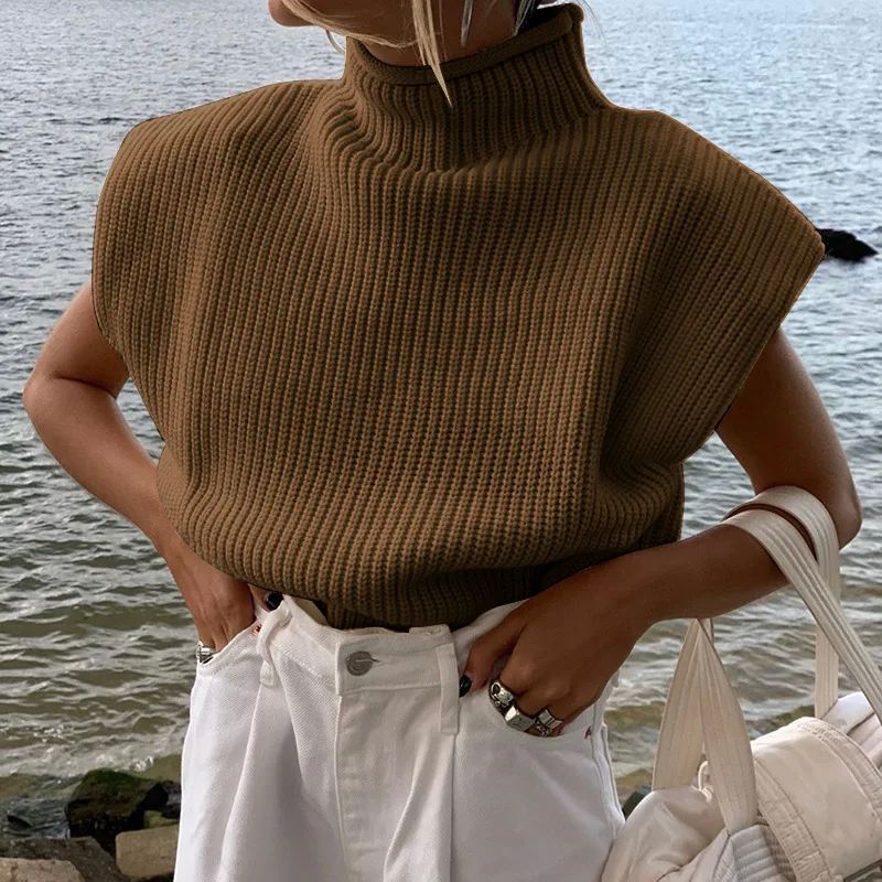 Camiseta de mujer con cuello alto - Ligera e informal