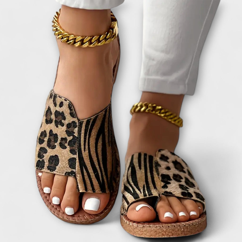 Ciabatte leopardate da donna bicolore - Comode e di tendenza
