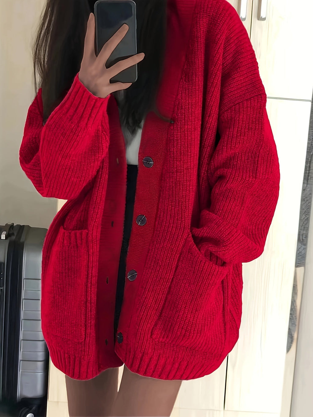 Cardigan décontracté pour femme avec boutons et poches - Doux et polyvalent