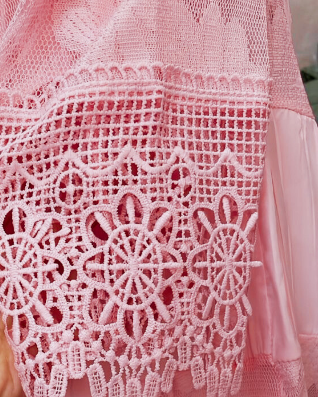 Abito rosa in pizzo da donna – Abito elegante e alla moda