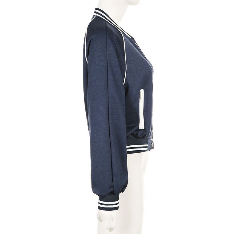 Giacca da baseball con patchwork a contrasto da donna | Ideale per autunno e inverno