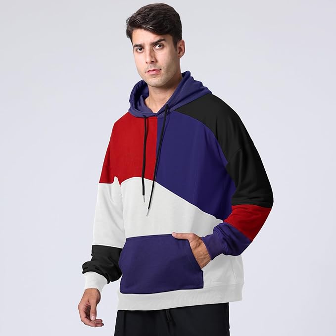 Felpa con cappuccio colorata moderna ed elegante da uomo