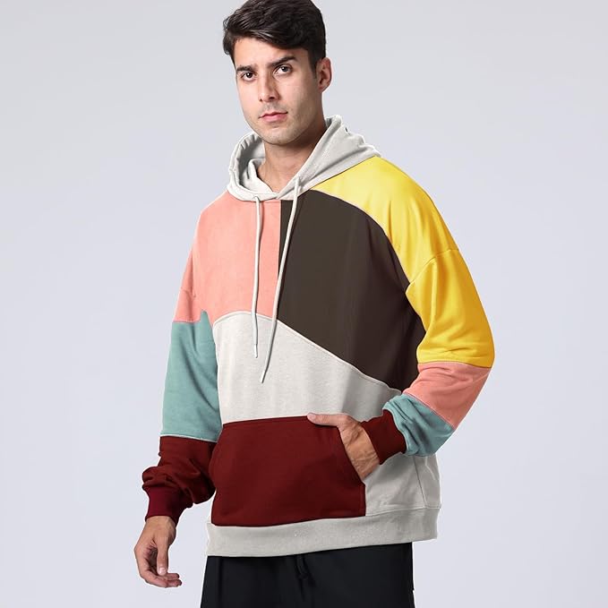 Felpa con cappuccio colorata moderna ed elegante da uomo