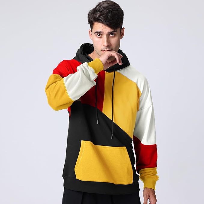 Felpa con cappuccio colorata moderna ed elegante da uomo
