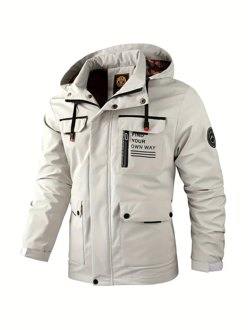 Giacca invernale impermeabile da uomo con cappuccio – Giacca cargo antivento e isolante