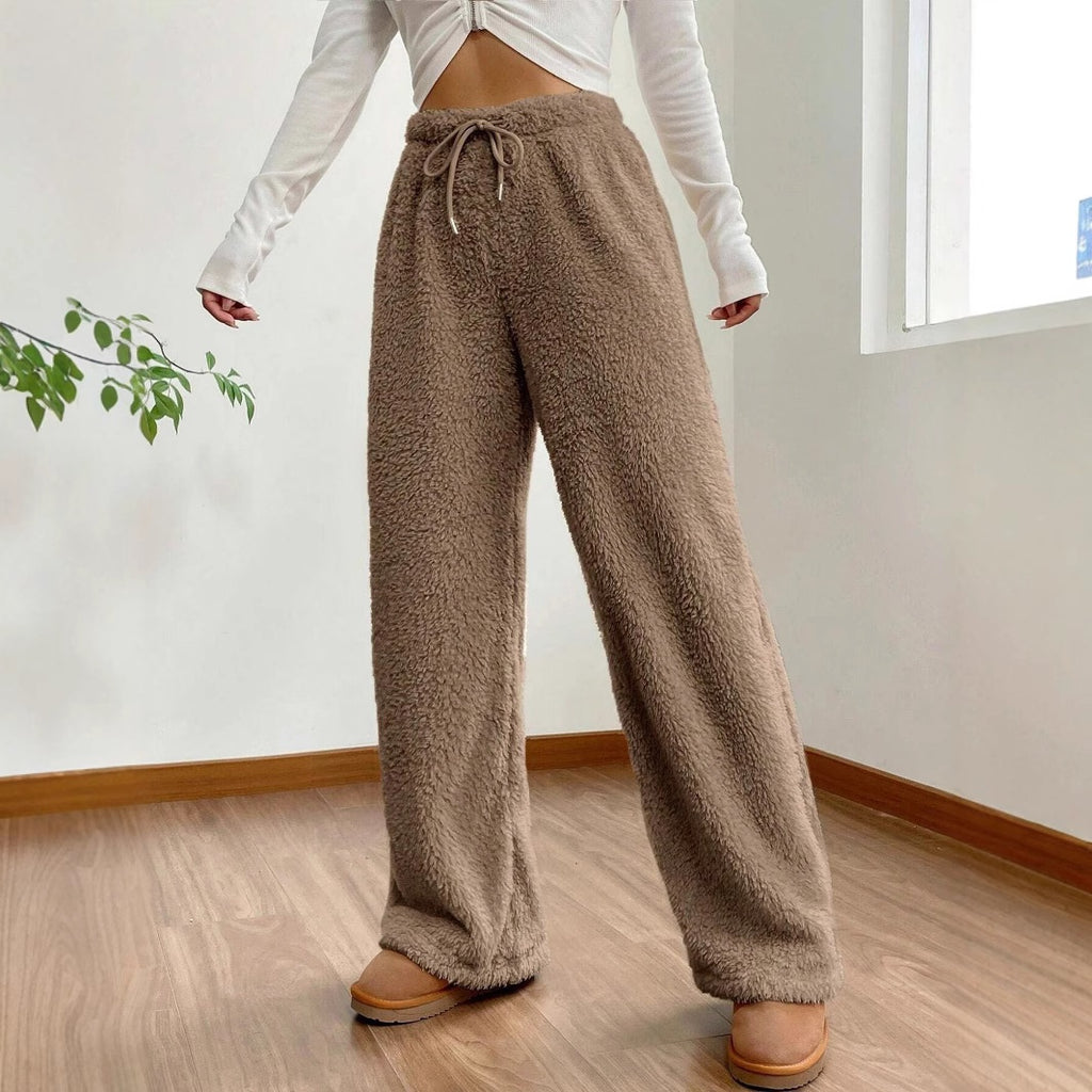 Pantalon femme en polaire uni - Doux et décontracté