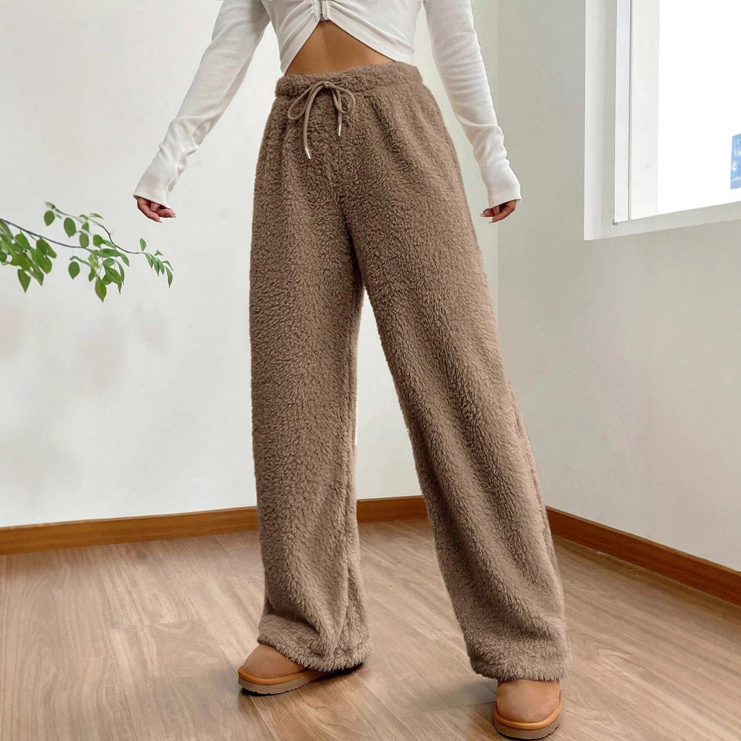 Pantalon femme en polaire uni - Doux et décontracté