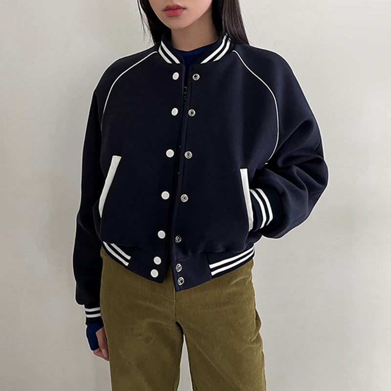 Giacca da baseball con patchwork a contrasto da donna | Ideale per autunno e inverno