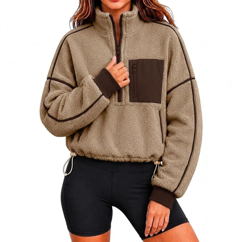 Kort sweatshirt til kvinder med snøre - Casual og moderne