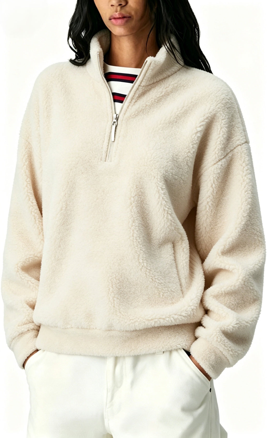 Sudadera de mujer con cremallera y forro polar - Cálida y práctica
