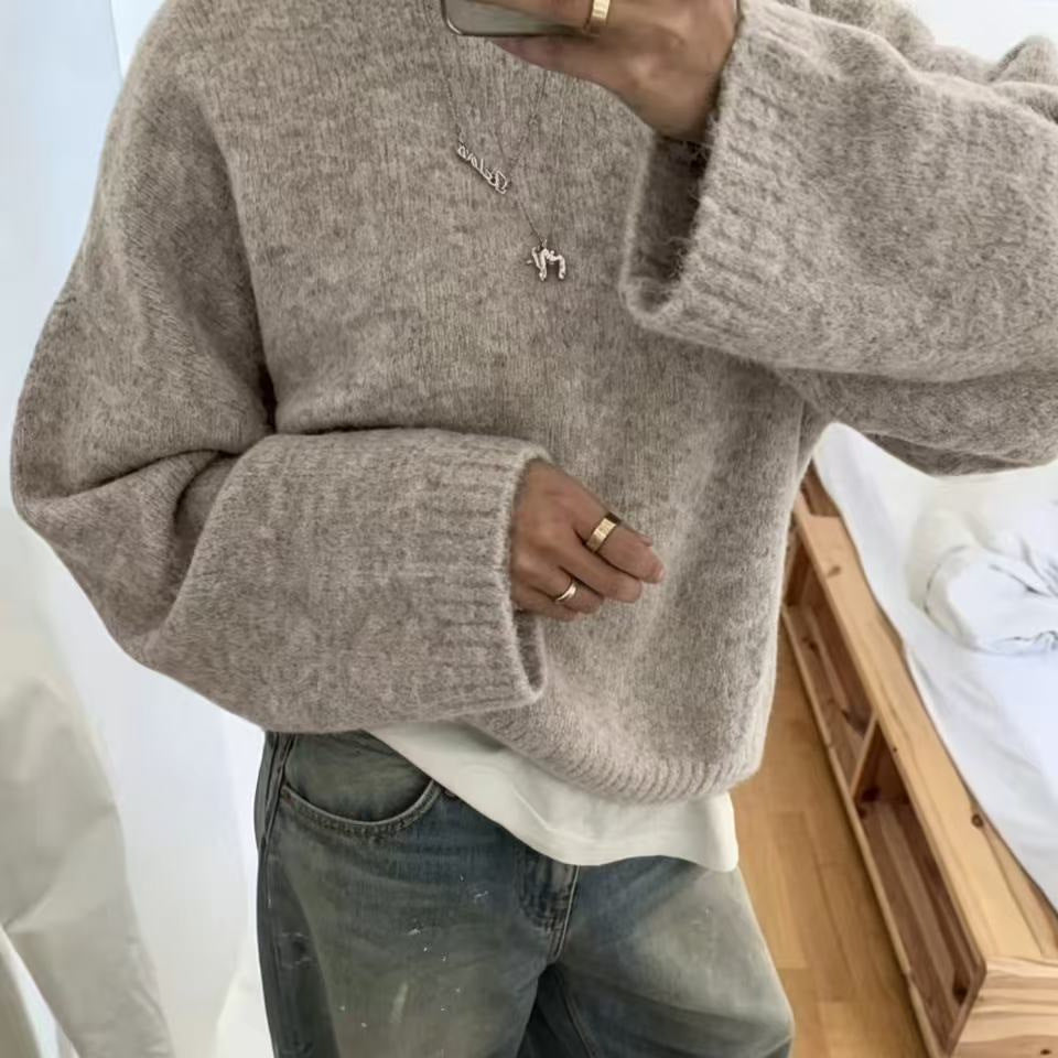 Maglione donna ampio tinta unita in maglia - Morbido e facile da indossare