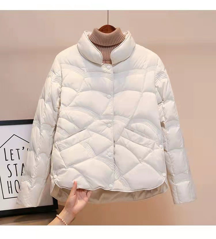 Giacca trapuntata leggera premium da donna – Elegante cappotto con collo alto