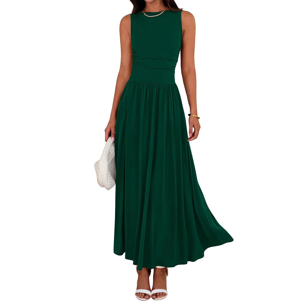 Abito lungo donna fluido con tasche