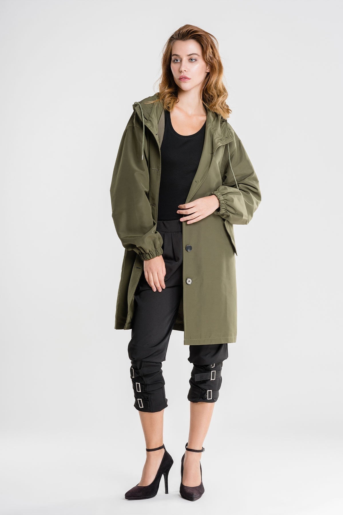 Giacca antipioggia impermeabile oversize con cappuccio da donna - elegante per le attività all'aperto