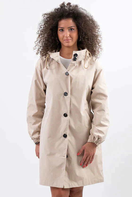 Giacca antipioggia impermeabile oversize con cappuccio da donna - elegante per le attività all'aperto