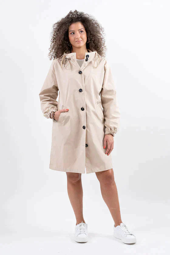 Giacca antipioggia impermeabile oversize con cappuccio da donna - elegante per le attività all'aperto