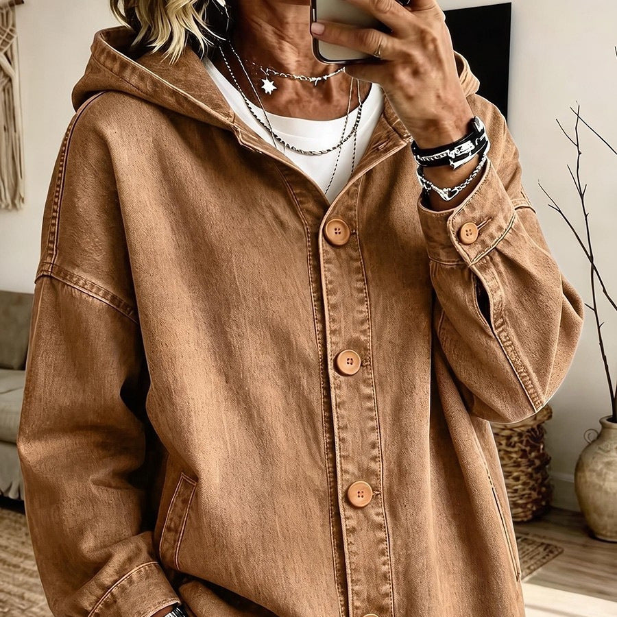 Giacca in denim donna con cappuccio - Casual e pratica