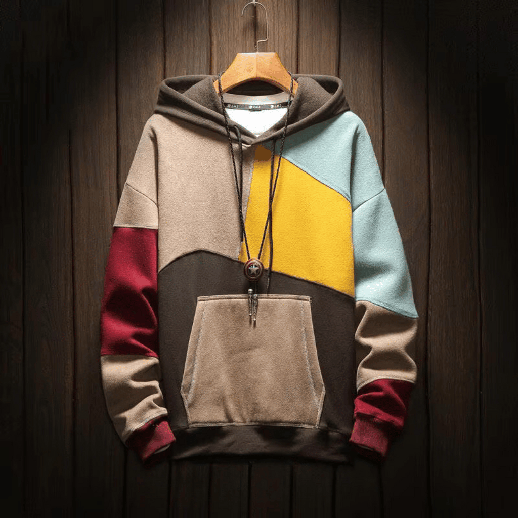 Felpa con cappuccio colorata moderna ed elegante da uomo