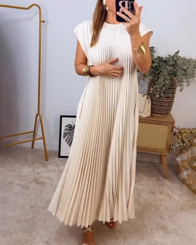Abito maxi plissettato elegante da donna – Fluido e raffinato