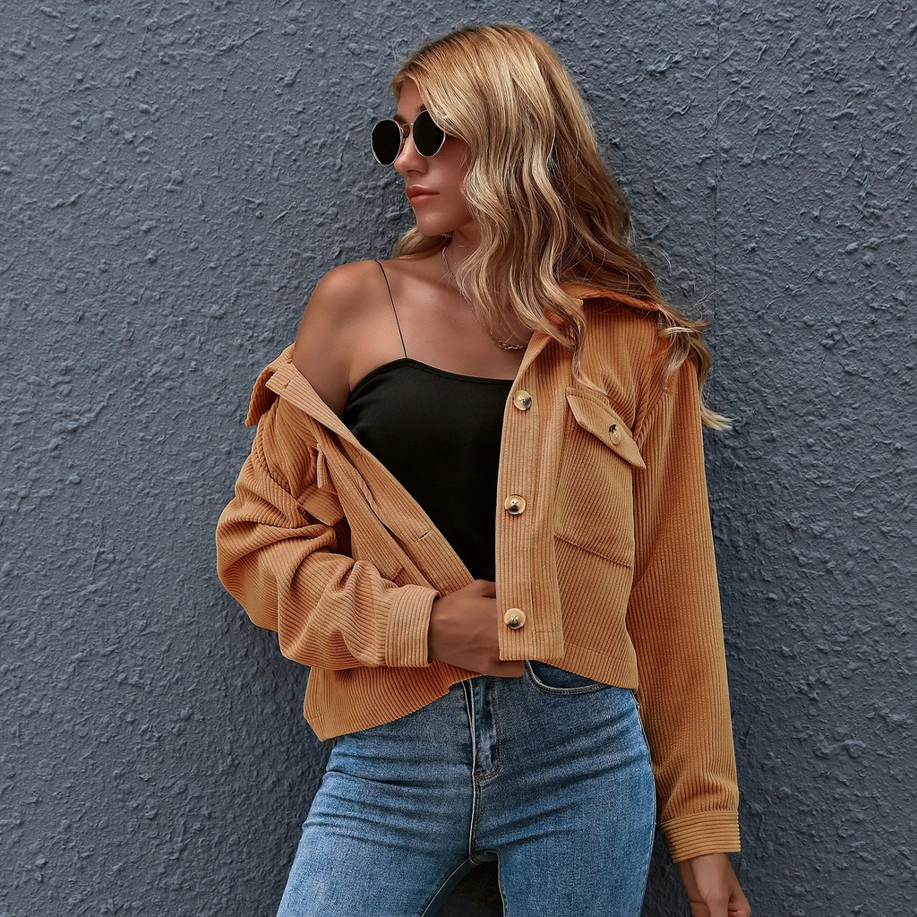 Veste pour femme en velours côtelé - Moderne et douillette