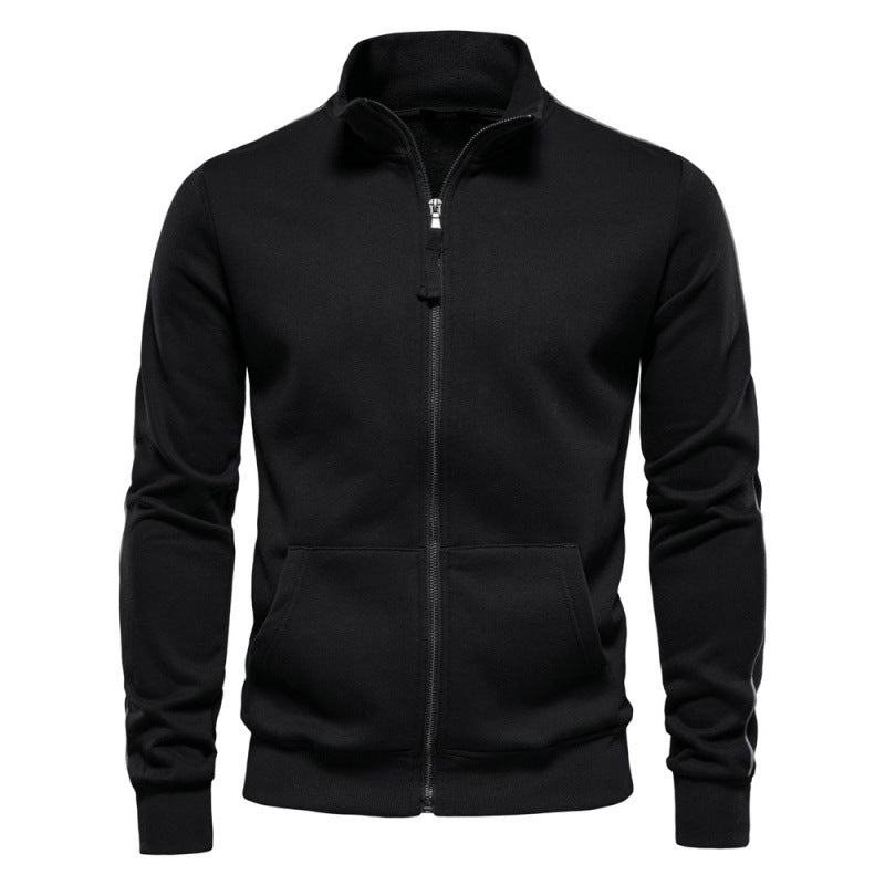 Felpa casual e calda da uomo – Giacca con collo alto cerniera e tasche