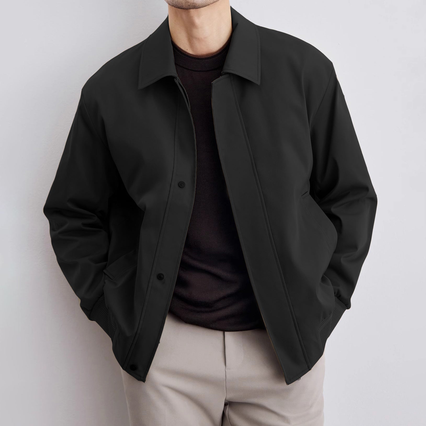 Modern casual vintage men's jacket – Retro short bomber