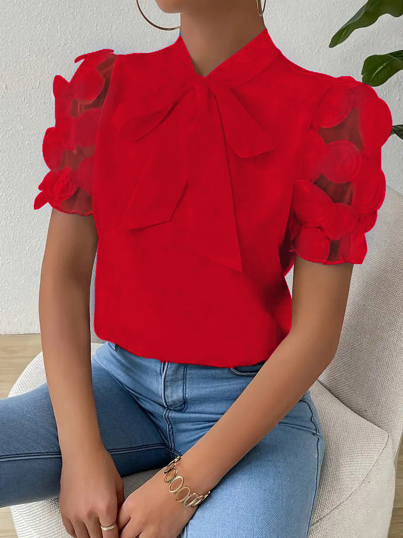 Blusa elegante da donna con fiocco – Camicetta chic e raffinata