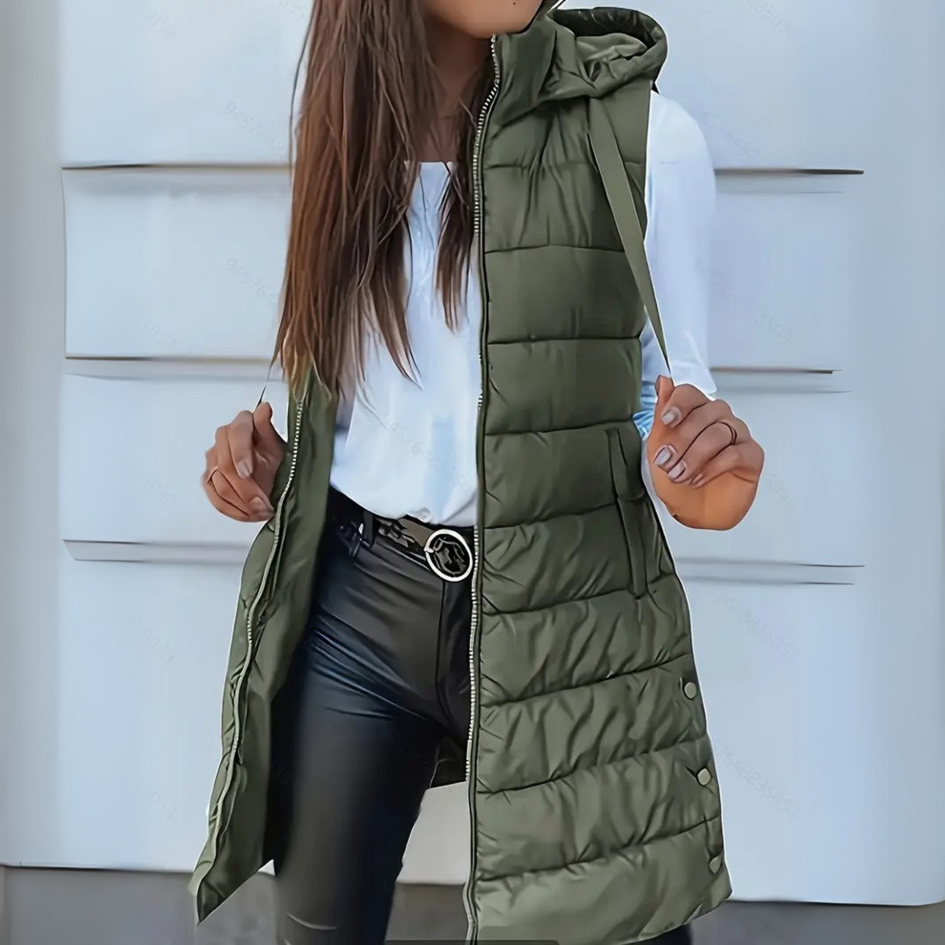 Gilet piumino lungo donna con cappuccio – Smanicato imbottito leggero per autunno e inverno
