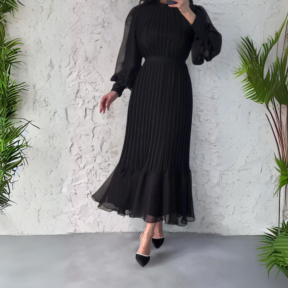 Abito elegante a pieghe da donna – Modello da sera per occasioni speciali