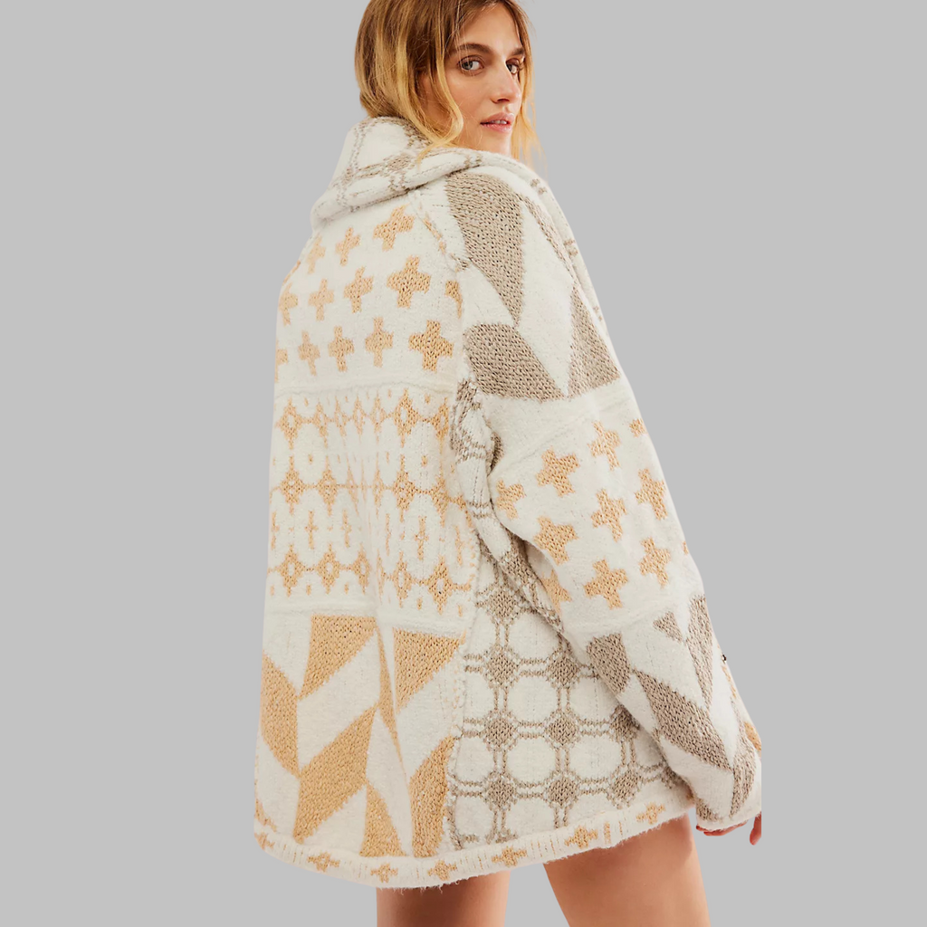 Cardigan lungo donna geometrico - Audace e colorato