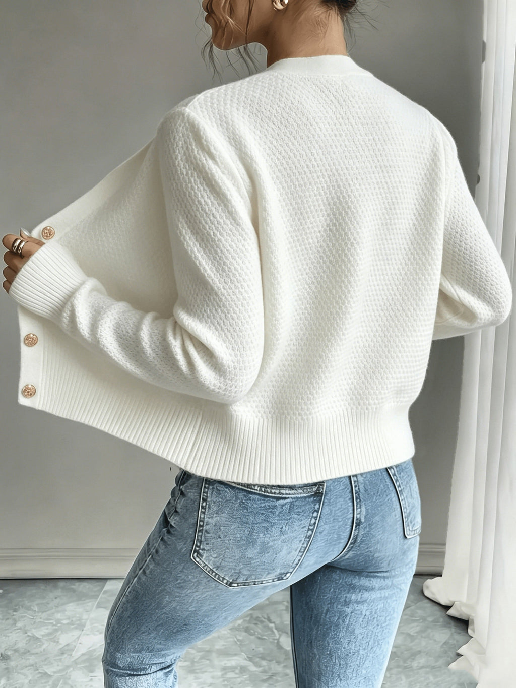 Cardigan pour femme torsadé avec boutons - Élégant et doux