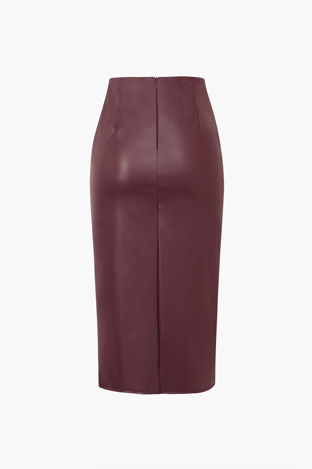 Gonna midi in similpelle da donna – Elegante asimmetrica aderente con motivo intrecciato