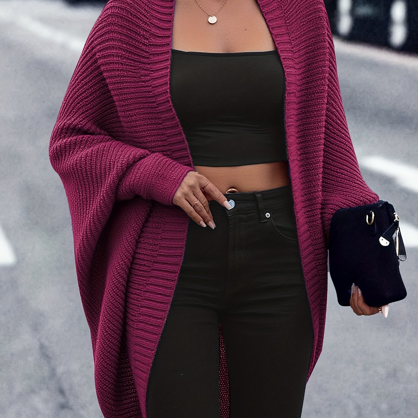 Chaleco de punto oversize para mujer – Estilo casual suave para llevar en capas