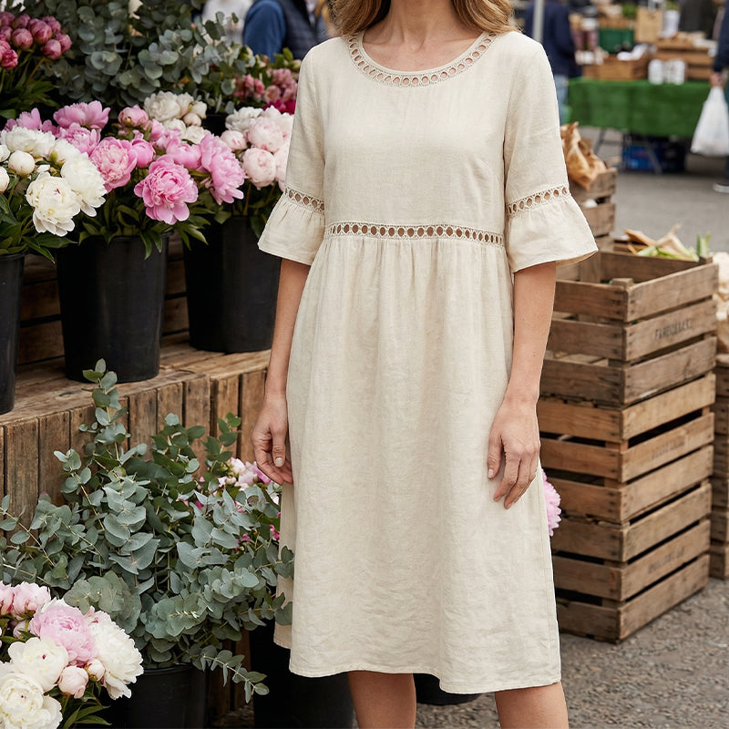 Amara - Abito midi da donna elegante effetto contenitivo