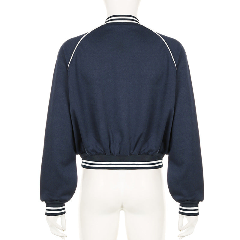 Giacca da baseball con patchwork a contrasto da donna | Ideale per autunno e inverno